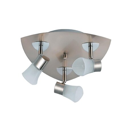 Gorgeousglow 3-Light Satin Chrome Ceiling Mount, Frosted GO2594107